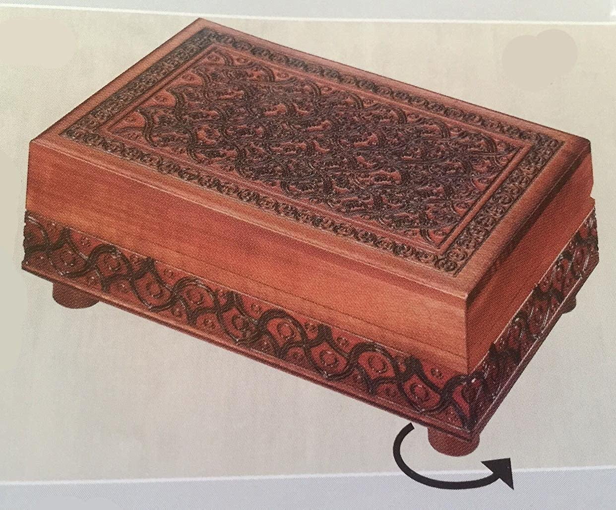 Handmade Wooden Puzzle Box Polish Linden Wood Secret Opening Keepsake Jewelry Box