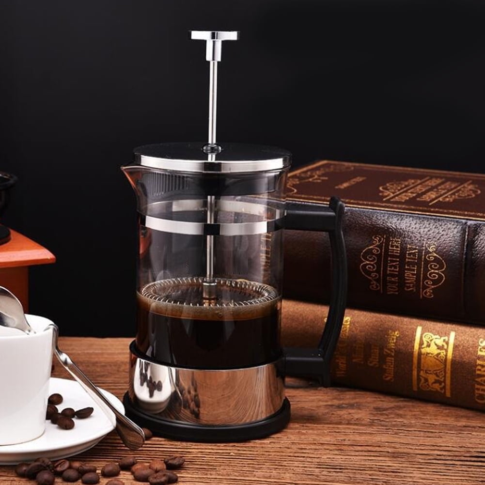 LYUMO Stainless Steel Glass Coffee Pot French Press Filter Pot Household Tea Maker, Tea Maker, French Press Coffee Pot