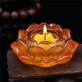 thumbnail image 2 of Candles & Holders - Candles and Candle Holders - 7 Colors Crystal Glass Lotu Flower Candle Tea Light Holder Buddhist Candlestick - 1 Candle Holder, 2 of 2