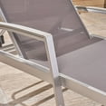 thumbnail image 6 of GDF Studio Joy Outdoor Aluminum Adjustable Chaise Lounges, Set of 2, Gray Mesh and Silver, 6 of 11