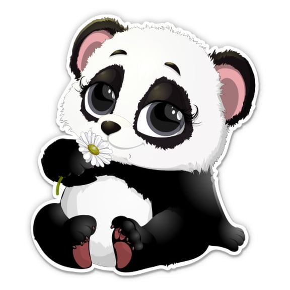 Adorable Little Panda - 3" Vinyl Sticker - For Car Laptop Water Bottle Phone - Waterproof Decal