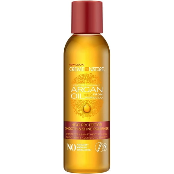 Creme of Nature, Argan Oil for Hair, Smooth & Shine Hair Polisher, Argan Oil of Morocco for Anti Frizz Control, 4 Fl Oz C30