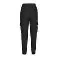 thumbnail image 7 of BADHUB Women's Quick Dry Hiking Cargo Pants Lightweight Athletic Workout Jogger Pants Drawstring Tapered Leg Sweatpants with Pockets on Clearance Black,XXL, 7 of 7