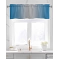 thumbnail image 2 of Blue Grey Linen Curtain Valance for Bedroom/Bathroom/Kitchen/Office/Living/Dining Room Window,Modern Abstract Minimalist Geometric Ombre Pocket Topper Drapes Decorative Cafe Drapery Panel 60"x18", 2 of 6