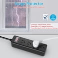thumbnail image 3 of Outdoor Waterproof 6 FT Flat Plug Extension Cord Power Strip,1500J Surge Protector Weatherproof Indoor Exterior Multiple Outlet, 6 Foot Extra Long, 3 Prong, 4 Outlets, Black. (Black, 6FT), 3 of 5