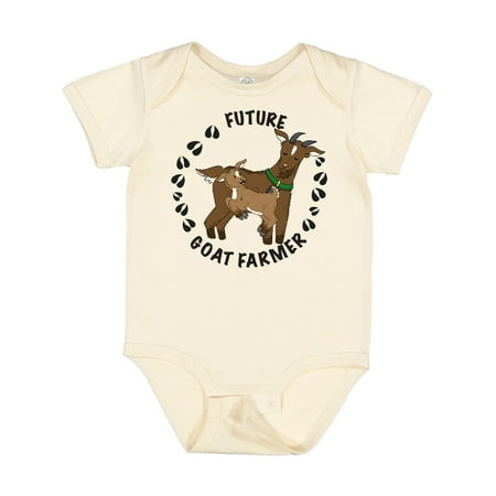

Inktastic Future Goat Farmer with Cute Goats and Hoof Prints Gift Baby Boy or Baby Girl Bodysuit