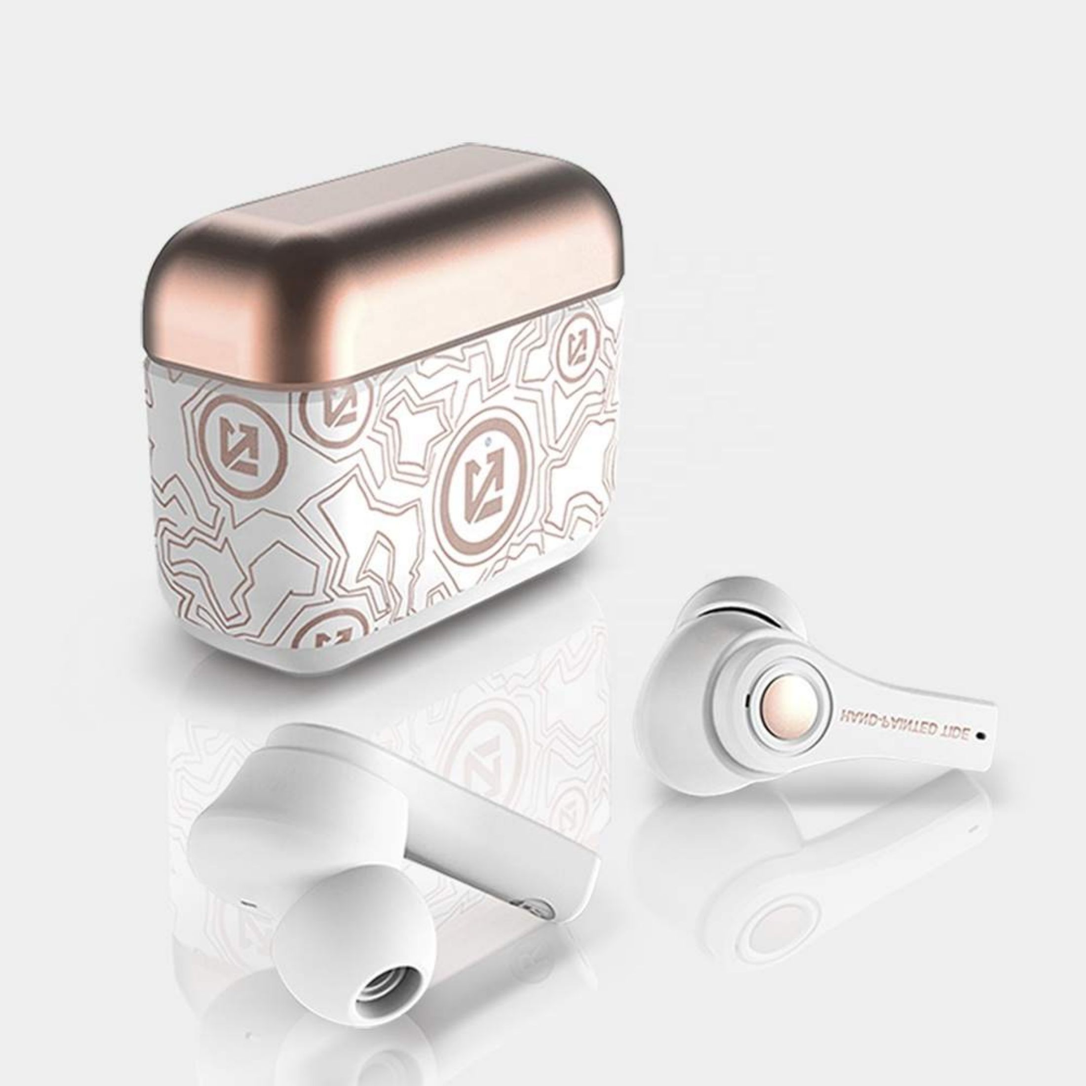 TekGoodies HandPainted Earbuds with Charging Case Wireless Bluetooth