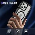 thumbnail image 2 of Magnetic for iPhone 14 Case,Compatible with MagSafe,Military Grade Dropproof Translucent Matte Hard Back Soft Edge Anti-Fingerprint Protective Case for iPhone 14,Black+Clear, 2 of 7