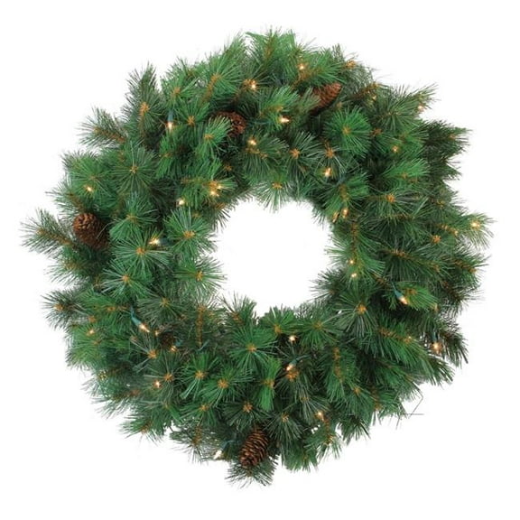 Pre-Lit Royal Oregon Pine Artificial Christmas Wreath, 24 in. Clear Lights