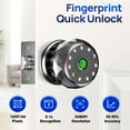 thumbnail image 4 of Smart Door Knob,Blacksmith 4 in 1 Door Knob With Fingerprint,App Control,Password and Keys Unlock,Smart Door Lock,Silver, 4 of 8