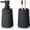 Striped Black, variant on Bathroom Accessories Plastic Soap Dispenser and Toothbrush Holder for Modern Bathroom Decor