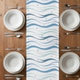 thumbnail image 4 of Table Runner 60 Inches Long for Kitchen Dining, Blue Stripes Dresser Scarf Farmhouse, Dining Table Decorations for Wedding/Parties, Modern Gradient Abstract Ocean Waves Lines 13 x 60 In, 4 of 8