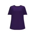 thumbnail image 4 of Luvrsol T Shirts for Women Plus Size Round Neck Short Sleeve Solid Casual T-shirts, Size S-5XL, 4 of 6
