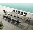 thumbnail image 5 of Heck 13 Pieces Aluminum Outdoor Dining Set for 12 Person, FSC Teak Patio Extendable Tabletop and Stackable Chairs, Charcoal Black, 5 of 18
