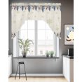 thumbnail image 3 of Beige Blue Christmas Kitchen Curtains Swag Valance for Windows/Bathroom/Cafe, Xmas Tree Elk Winter Snowflake Rod Pocket Drape Panel Swag Curtains Valance for Bedroom/Living Room 56"x36", 3 of 6