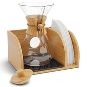 HEXNUB Pour over Coffee Caddy for Chemex, Bodum, Cosori, Filter Holder - Black Mat with Lid