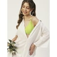 thumbnail image 6 of Moomaya Solid Women Long Cover Up Shirt, Button Down Long Collared Casual Sheer Shirt, 6 of 6