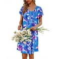 thumbnail image 4 of Fantaslook Nightgowns for Women Ruffle Sleeve Button Midi Dress Floral Mumu Dresses Loose Flowy Moo Moo Dresses with Pockets, 4 of 8