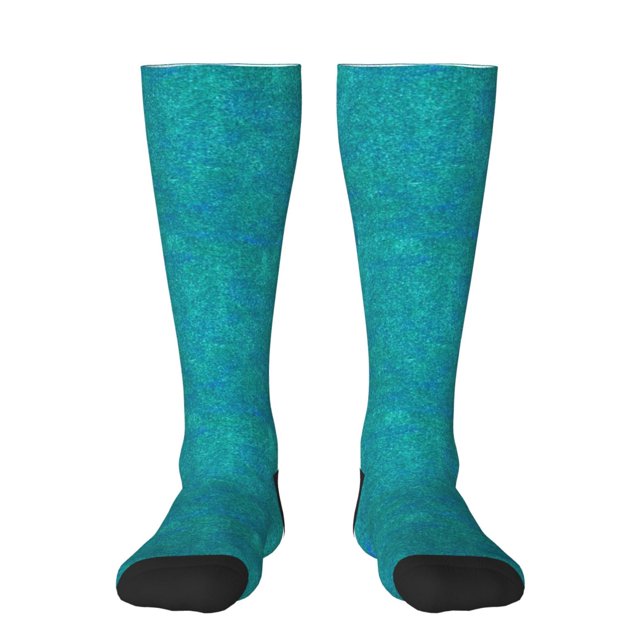 Balery Blue Green Glitter Calcetines novedosos Calcetines deportivos Calcetines hasta la rodilla Calcetines de algodón Calcetines originales y geniales