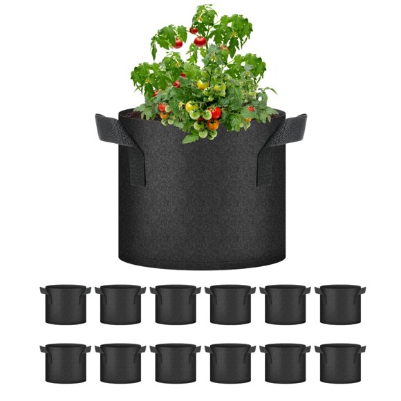 Bolsas de cultivo HealSmart Nonwoven de 3 galones, 12 unidades, color negro