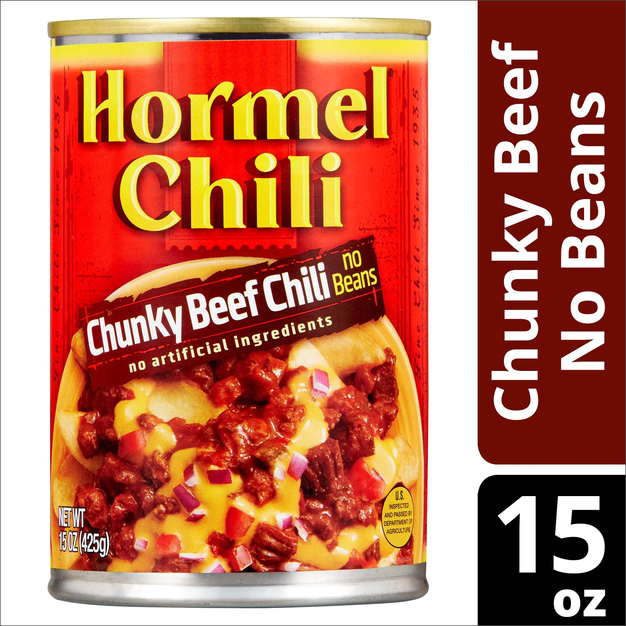 HORMEL Chili Chunky Beef No Beans, No Artificial Ingredients, 15 oz