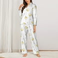 thumbnail image 2 of Pajamas for Women Sets, Champagne Glass Print Lounge Sets Long Sleeve Button Down Night Shirts Sleepwear Pjs, 2 of 6