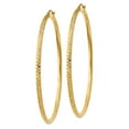 thumbnail image 2 of 14K Knife Edge Diamond-cut Hollow Hoop Earrings, 2 of 3
