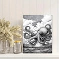 thumbnail image 2 of Octopus Pen Drawing Canvas Wall Art, Vintage Nautical Decor for Living Room Bedroom Bathroom Office, 2 of 8