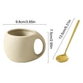 thumbnail image 3 of Ceramic Coffee Cup and Saucer Set, Handmade Pottery Mug With Large Capacity, for Home and Workspace Use, White, 3 of 6