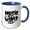 Blue/White, variant on 3drose, Music on World Off, 15oz Two-tone Red Mug