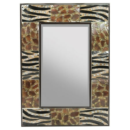 Mirrored Animal - Benzara Appealing Animal Print Metal Mirror - 24.5W x 34H in.