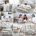 thumbnail image 5 of Queen 4 Piece Bedding Set Vintage Summer Marine Life Starfish Soft Breathable Duvet Cover and Pillowcase,Watercolor Coral Duvet Cover Set Washable Bed Sheets for Bedroom Dormitory Guest Room, 5 of 9