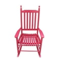 thumbnail image 3 of Outdoor Rocking Chair Wood Porch Rocker Vintage High Back Rocking Chair for Indoor Garden Balcony Red, 3 of 7