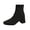 R-83 Black, variant on R-83 Black Ladies Fashion Ankle Boots Block Heel Suede Casual Winter Short Booties Side Zipper Mid Heel Comfortable Plus Size