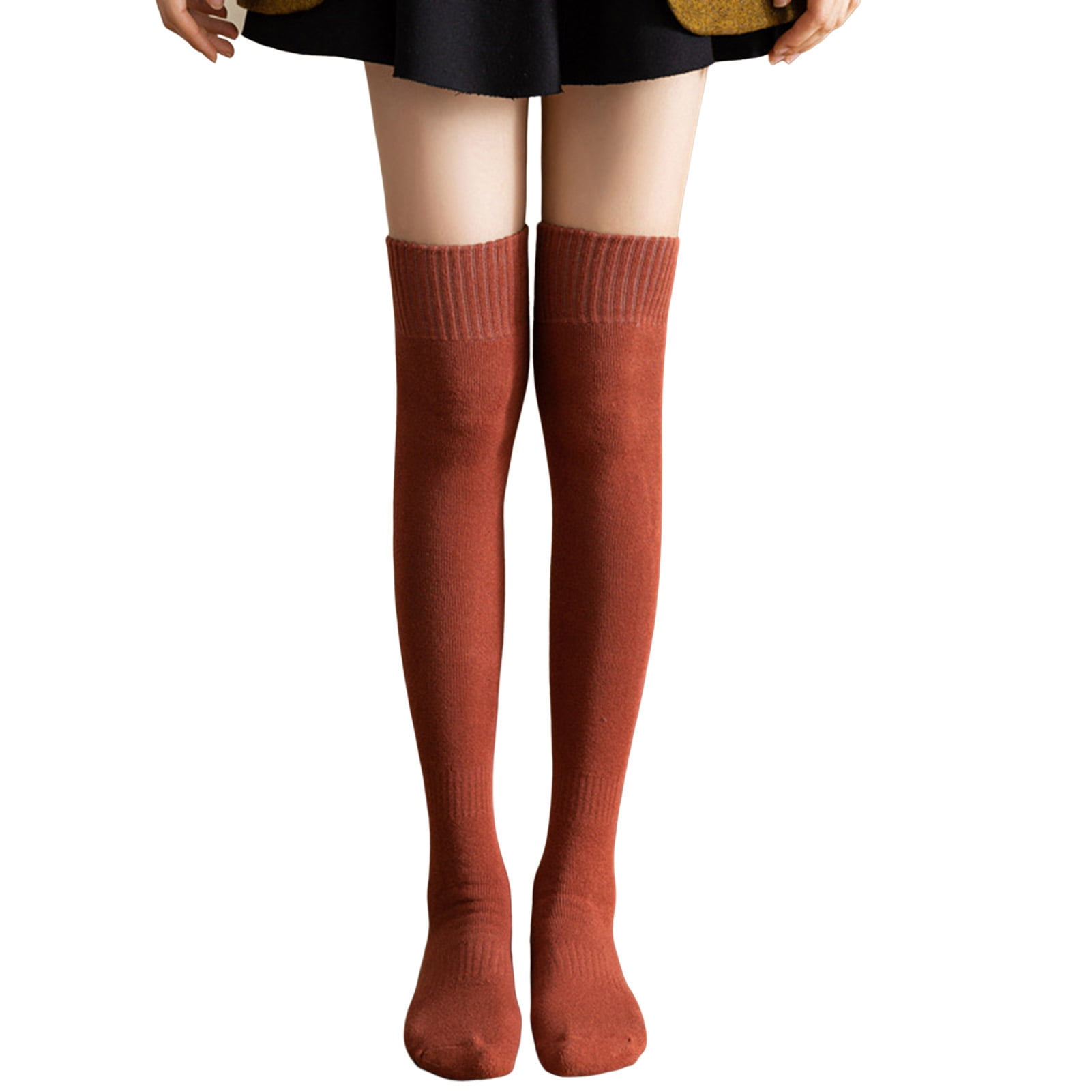 KUNyu Thigh High Socks 1 Pair Leg Slimming Warm Attractive Fall Winter