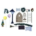 thumbnail image 2 of Fiudx Juego de Puerta de Gnomo Navideño, Accesorios de Gnomo En Miniatura, Escalera y Farol de Madera, Corona para Árbol de Navidad, Bastón de Caramelo de Resina, Decoración para Casa de Muñecas a Es, 2 of 7
