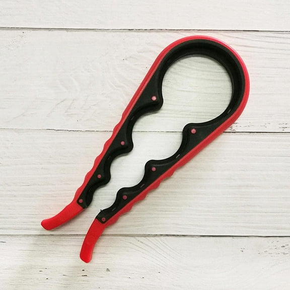 Bottle Opener Multifunctional Plastic Bottle Cap Opener Creative Jar Cap Screw 4-in-1 Can Opener red