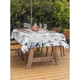 thumbnail image 3 of Outdoor Tablecloth with Umbrella Hole for Patio/Picnic/Party/Camping, Dark Blue Grey Botanical Waterproof Table Cloth Rectangle Table Cover Washable, Spring Floral Summer Farmhouse (52"x 70"), 3 of 8