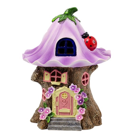 Mystic Gnome Fairy House with LED Light Art Decoration
