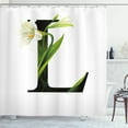 thumbnail image 1 of Ambesonne Letter L Shower Curtain, ABC Concept Lily and L, 69"Wx70"L, Green White Black, 1 of 3
