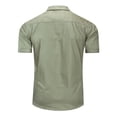 thumbnail image 2 of SWSMCLT Men's Short Sleeve Button Down Mandarin Collar Shirts Shirt Fishing Top Soft Camp Lightweight Button Army Green Small, 2 of 2