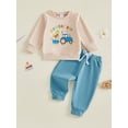 thumbnail image 3 of RUINIXCW Toddler Baby Boy Birthday Outfit Long Sleeve Sweatshirt and Pants 2Pcs, 3 of 8
