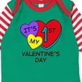 thumbnail image 4 of Inktastic 1st Valentine's Day Hearts Boys or Girls Long Sleeve Baby Bodysuit, 4 of 5