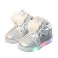 thumbnail image 3 of Sopiago Kids Sneakers Shoes Sport Toddler Cartoon Girls Kids Sneakers LED Baby Luminous Rabbit Baby Shoes Silver,2-2.5 Years, 3 of 6