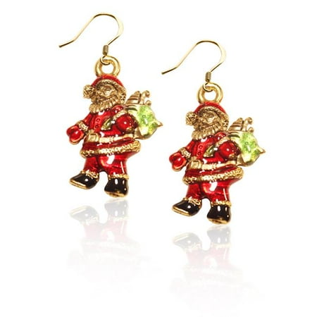 Whimsical Gifts 869G-ER Santa Claus Charm Earrings In Gold