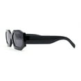 thumbnail image 3 of Womens Mod Narrow Octagonal Thick Plastic Retro Sunglasses All Black, 3 of 4