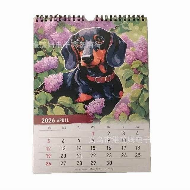 2026 Dachshund Calendar With Monthly Pages For Home Office Planning And Decoration Made Of Paper Material