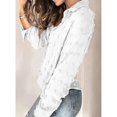 thumbnail image 3 of Blusas Sueltas con Solapa NikouMX Informales Cuello en V Botones Manga Larga Talla S M L XL XXL, 3 of 6