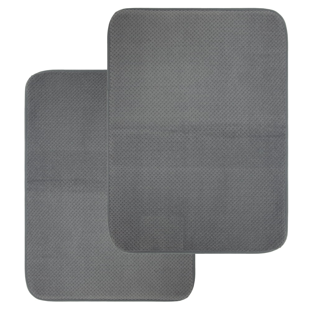 Mainstays 2pk. Foam Bath Solid Bath Rug, Light School Grey, 17'x23.5'