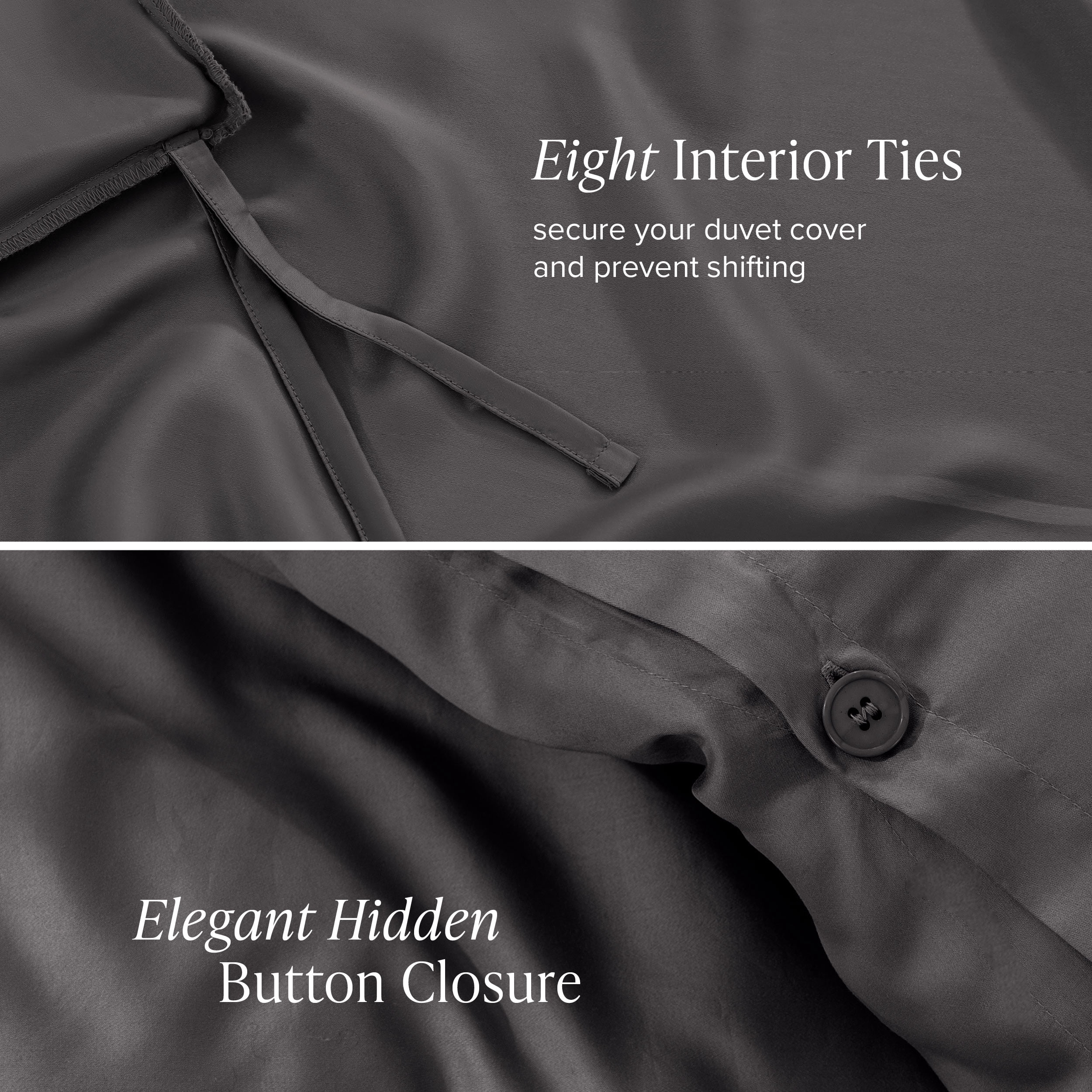 Bare Home TENCEL™ Duvet Cover Set - Lyocell derived from Eucalyptus - King/Cal King, Forged Iron Gray